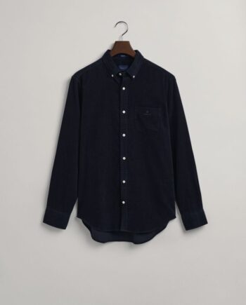 Mørk Navy Reg Corduroy Shirt Even - Gant Shirt  - 7325706370800