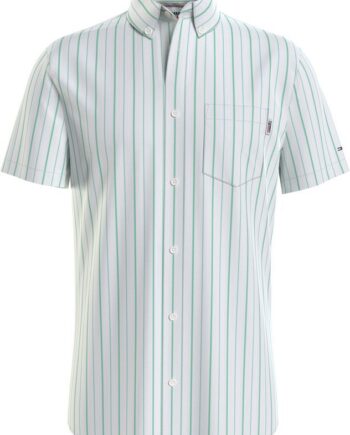Grøn Tjm Reg Seersucker Dobby Shirt - Tommy Jeans Jeans  - 8720114253445