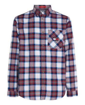 Hvid Tjm Relaxed Flannel Shirt - Tommy Jeans Shirt  - 8720642306293