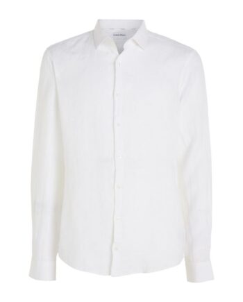 40 Linen Solid Slim Shirt - Calvin Klein Shirt  - 8719855857609