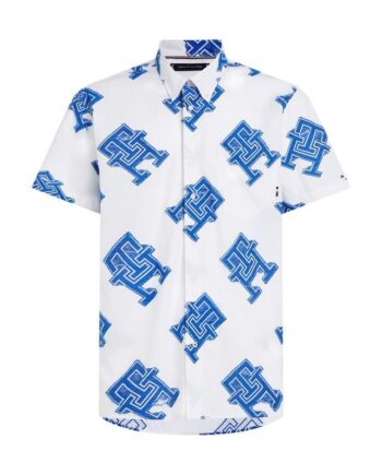 Blå Handcraft Monogram Shirt - Tommy Hilfiger Shirt  - 8720644197790