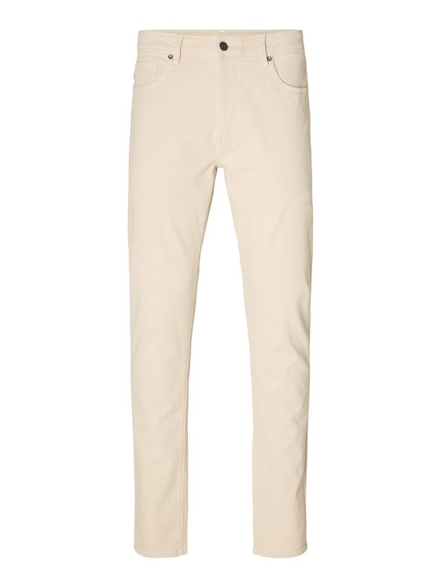 Lysrød Slh175 Slim Leon 6402 Ecru Soft Jns - Selected Jeans  - 5715508709687