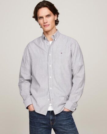 Blå Nat Soft Easy Stripe Shirt - Tommy Hilfiger Shirt  - 8720636877723