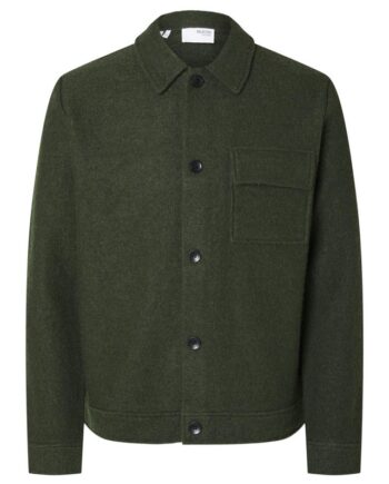 Grøn Slhnealy Knit Shirt Jacket Noos - Selected Shirt  - 5715604675169