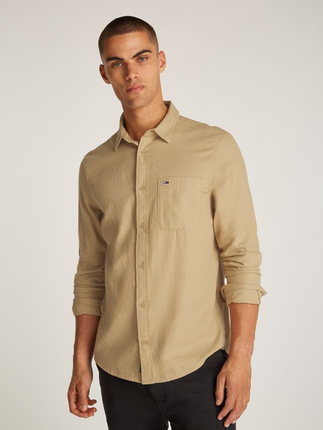 Khaki Tjm Reg Flannel Shirt Ext - Tommy Jeans Shirt  - 8720638577829