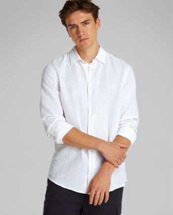L Inen Cotton Stripe Shirt - Calvin Klein Shirt  - 8721107453002