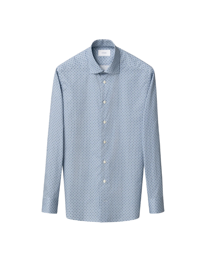 38 Micro Floral Print Shirt - Eton Shirt  - 7313584245327