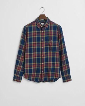 3XL Reg Indigo Twill Check Shirt - Gant Shirt  - 7325708340535