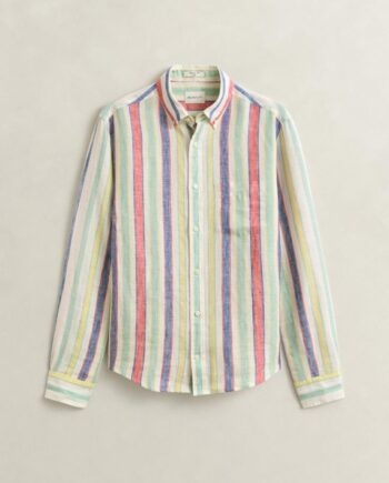 L Reg Mu Tistripe Inen Shirt - Gant Shirt  - 7325708661463