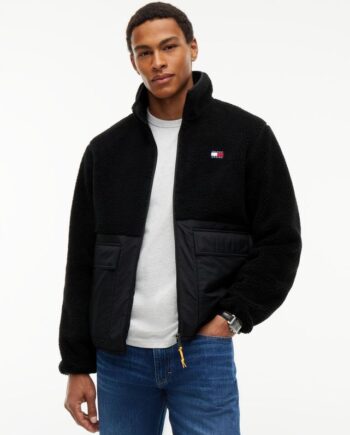 L Tjm Essentia Mix Teddy Jacket - Tommy Jeans Jeans  - 8721441577587