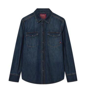 Blå Mmgdavid Snap Denim Shirt - Mos Mosh Shirt  - 5715591401574