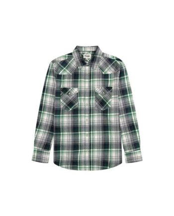 Grøn Westernshirt Greenblue - Wrangler Shirt  - 5401139126480