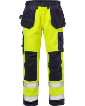 Hi Vis Gul/Mari Kansas Fristads Flame Vis Håndværker Bukser Vis Gul Marine - Jeans  - 7322302686663