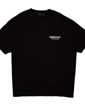 Sort Fear God Essentials Jersey Crewneck Shirt Black - Fear Of God Shirt  - 2583625033106