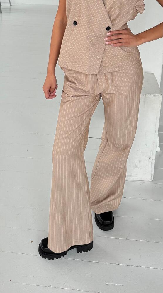 Hvid Bukser Roberta Sand Stripe Sand White Stripe Continue - Continue Jeans - 5714015338199
