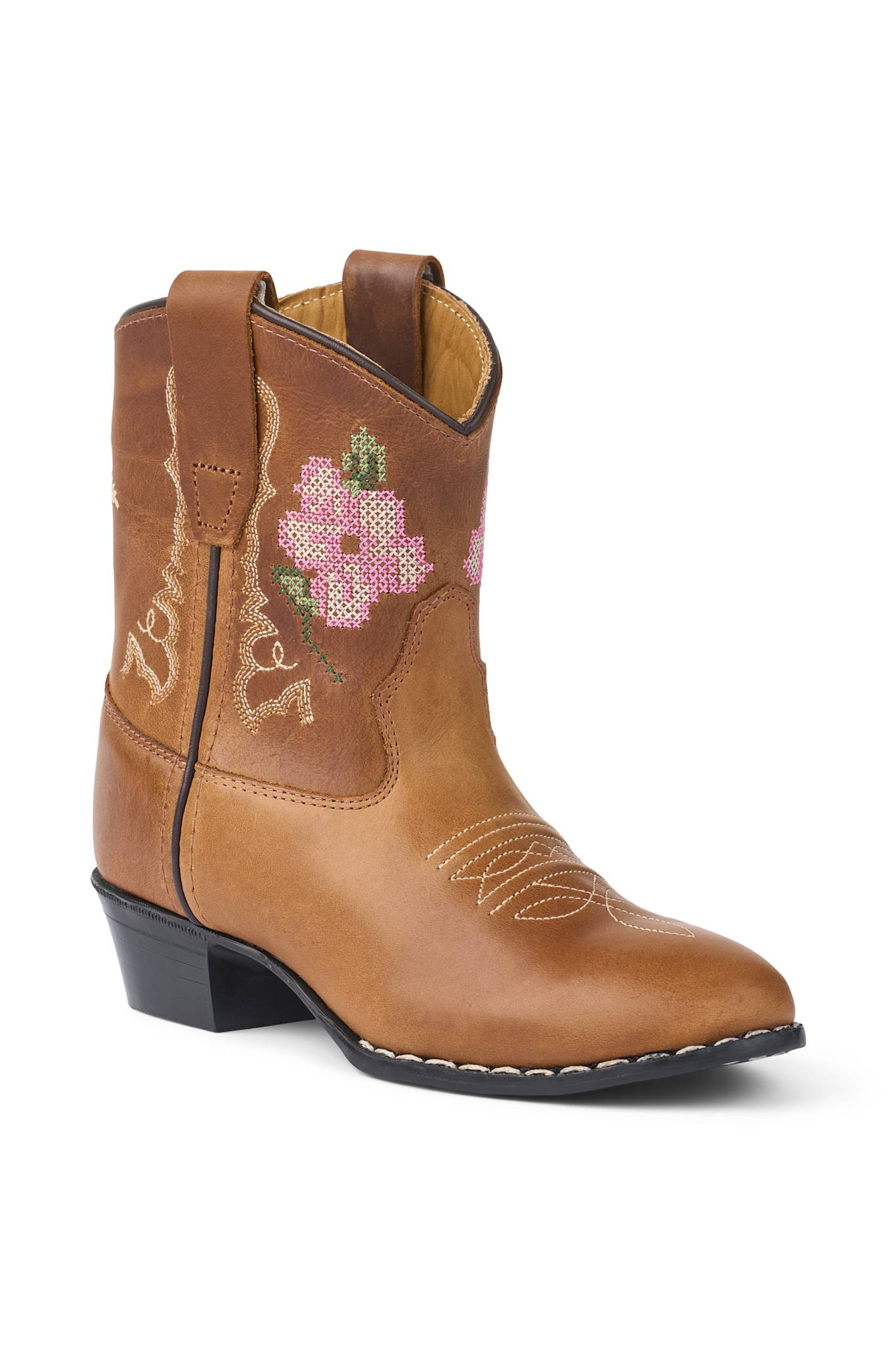 Cognac Leather Cowboy Støvler Lavt Skaft - SkoSneaksers  - 5715859033103
