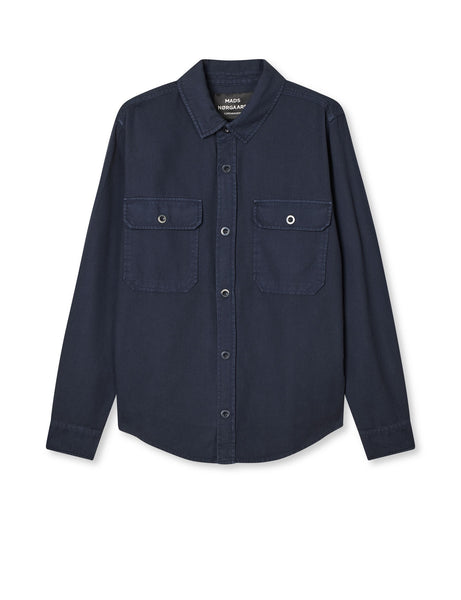 Parisian Night Dyed Canvas Skyler Shirt - Mads NØrgaard Shirt - 5715131510582