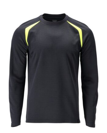 Mascot Accelerate Multisafe Premium Flammehæmmende Langærmet Shirt 21581 327 Mørk Marine Vis Gul Shirts - Mascot Shirt  - 5711074921058