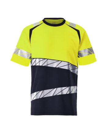 Mascot Accelerate Shirt 25082 771 Mørk Marine Vis Gul Shirts Iso 20471 Herre - Mascot Shirt  - 5715411162685