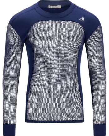 Blå (NAVY BLAZE Aclima Mens Woolnet Crew Neck Shirt Blå Navy Blazer Large - Aclima Shirt  - 7034041142897