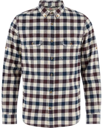 Sort Fjallraven Mens Skog Shirt Brun Chalk White Black Oak 113 294 Large - Fjällräven Shirt  - 7323451205576