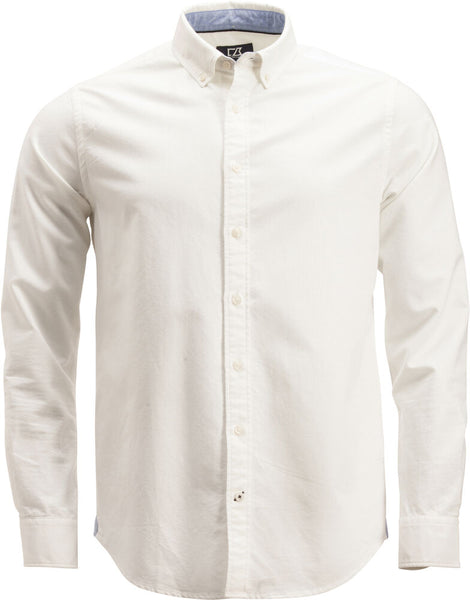 Hvid Belfair Oxford Shirt Menamp - Cutterandbuck Shirt - 7332413547944