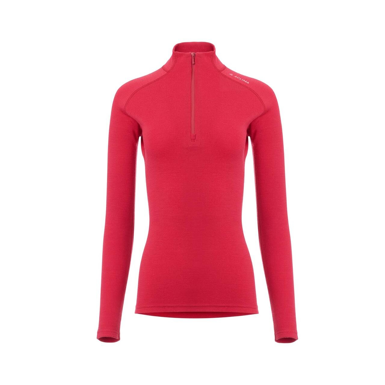 Rød (JESTER RED Aclima Womens Warmwool Mock Neck Shirt Rød Jester Red Large - Aclima Shirt - 7034041109173