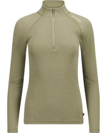 Grøn Aclima Womens Warmwool Mock Neck Shirt Aloe Large - Aclima Shirt  - 7034041141029