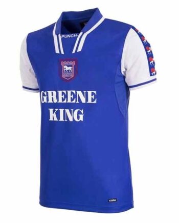 Blå Ipswich Town 1997 Retro Home Shirt Stock - Shirt  - 8718912104595