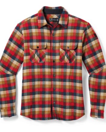 Rød (RHYTMIC RE Smartwool Mens Anchor Line Shirt Jacket Rød Rhytmic Red Plaid - Smartwool Shirt  - 196011471707