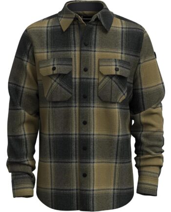 Grøn Smartwool Mens Anchor Line Shirt Jacket Winter Moss Plaid - Smartwool Shirt  - 197064559985