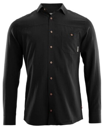 Sort Aclima Mens Woven Wool Shirt Jet Black Small - Aclima Shirt  - 7034041081202