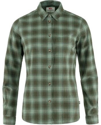 Grøn Fjallraven Womens Vik Flannel Shirt Deep Forest Patina Grn 662 614 - Fjällräven Shirt  - 7323450799274