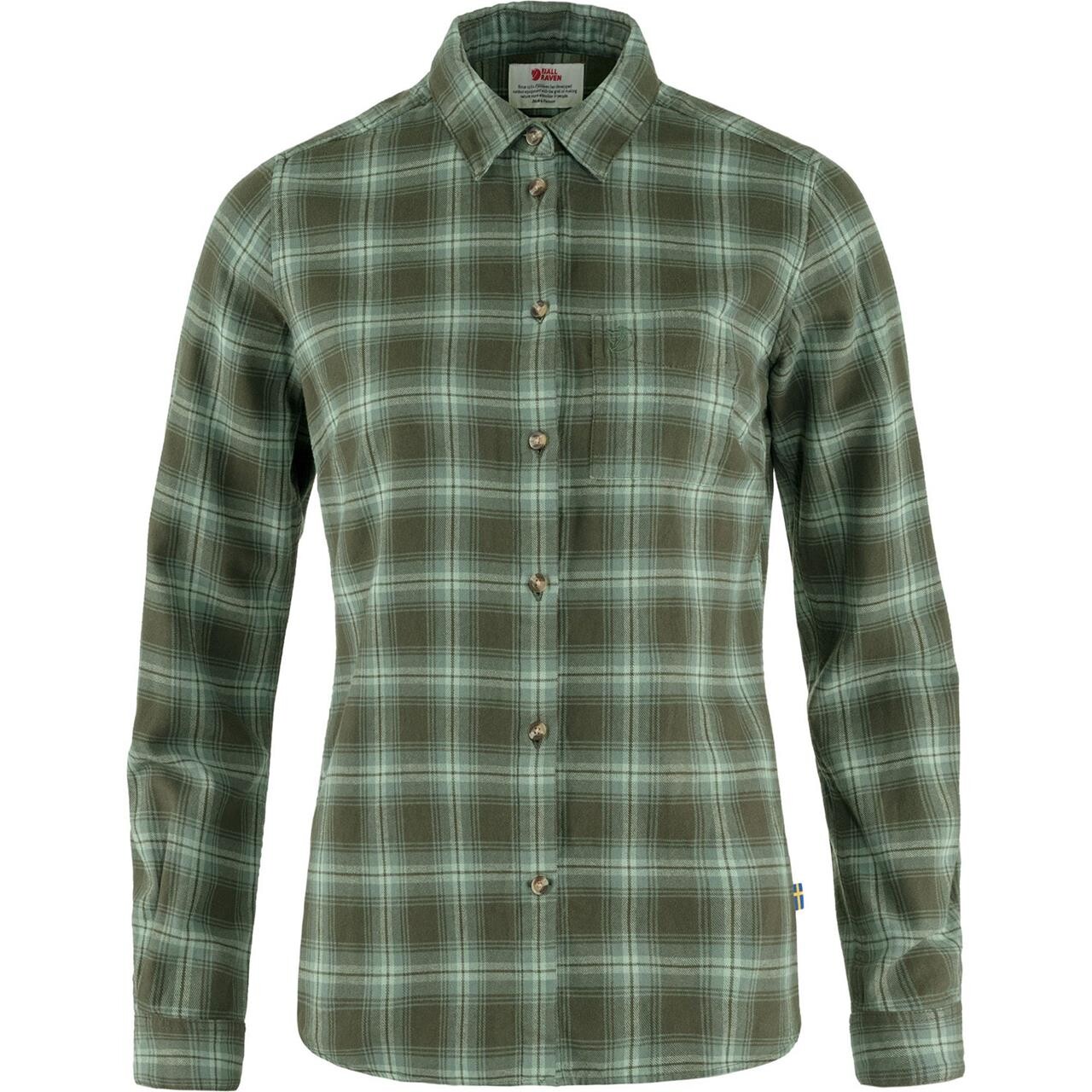 Grøn Fjallraven Womens Vik Flannel Shirt Deep Forest Patina Grn 662 614 - Fjällräven Shirt - 7323450799274