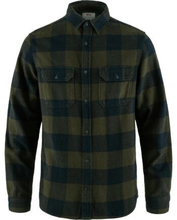 Grøn Fjallraven Mens Vik Heavy Flannel Shirt Deep Forest Dark Navy 662 555 Small - Fjällräven Shirt  - 7323451063190