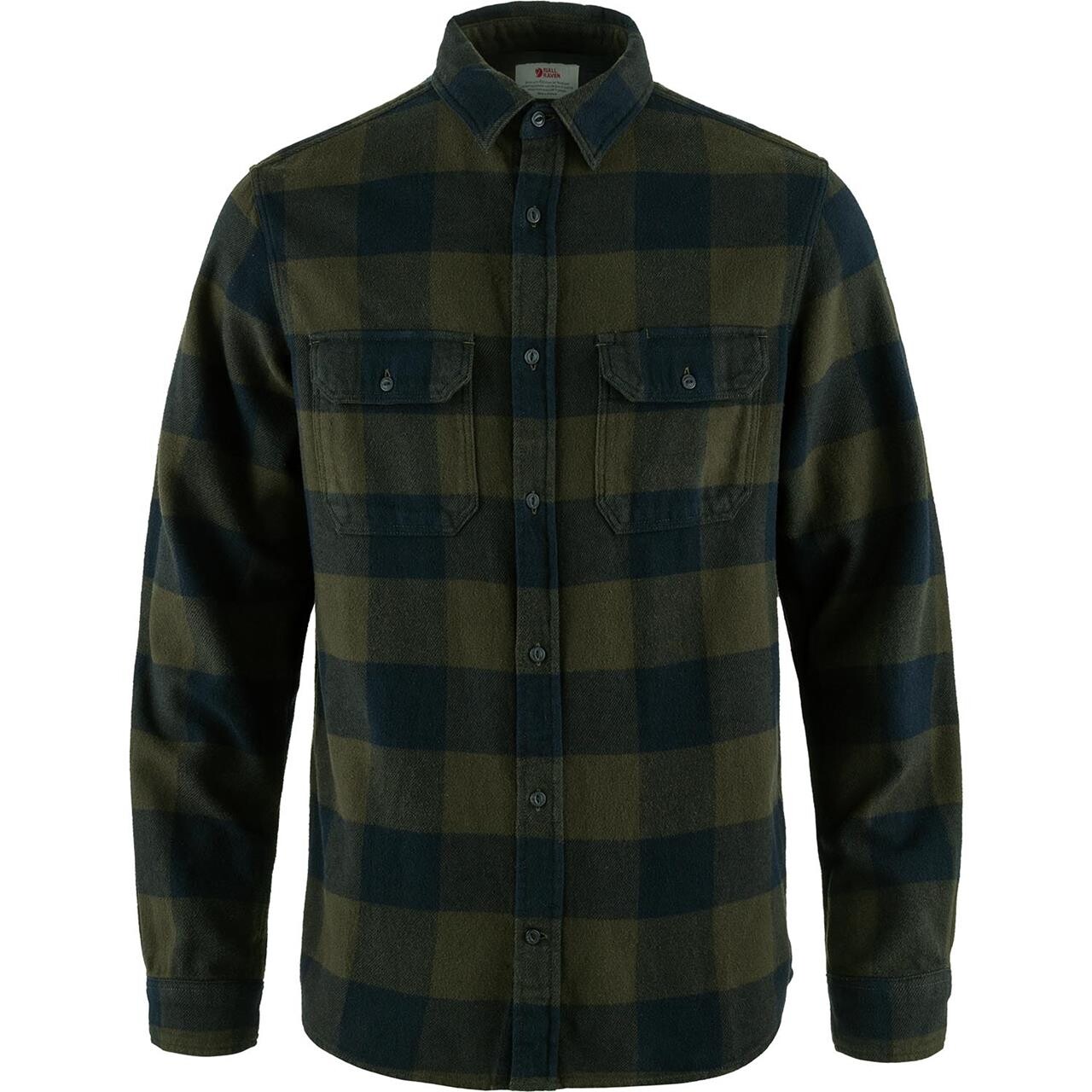 Grøn Fjallraven Mens Vik Heavy Flannel Shirt Deep Forest Dark Navy 662 555 Small - Fjällräven Shirt  - 7323451063190