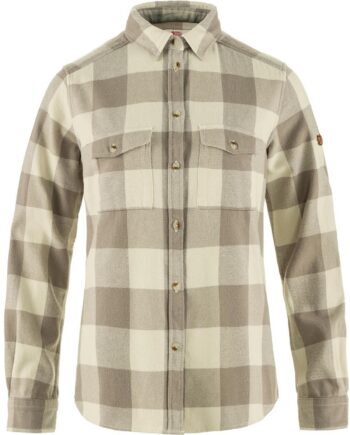 Hvid Fjallraven Womens Vik Heavy Flannel Shirt Fog Chalk White 021 113 Large - Fjällräven Shirt  - 7323451065293