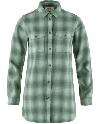 Grøn Fjallraven Womens Vik Twill Shirt Misty Grn Patina Green 674 614 Small - Fjällräven Shirt  - 7323450937508
