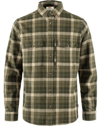 Grøn Fjallraven Mens Varmland Heavy Flannel Shirt Green Deep Forest 620 662 - Fjällräven Shirt  - 7323450924911