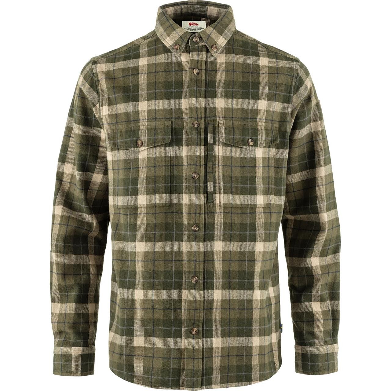Grøn Fjallraven Mens Varmland Heavy Flannel Shirt Green Deep Forest 620 662 - Fjällräven Shirt  - 7323450924911