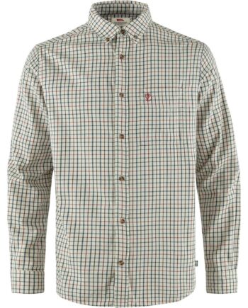 Hvid Fjallraven Mens Srmland Lite Flannel Shirt Chalk White Dark Navy 113 555 - Fjällräven Shirt  - 7323450925055