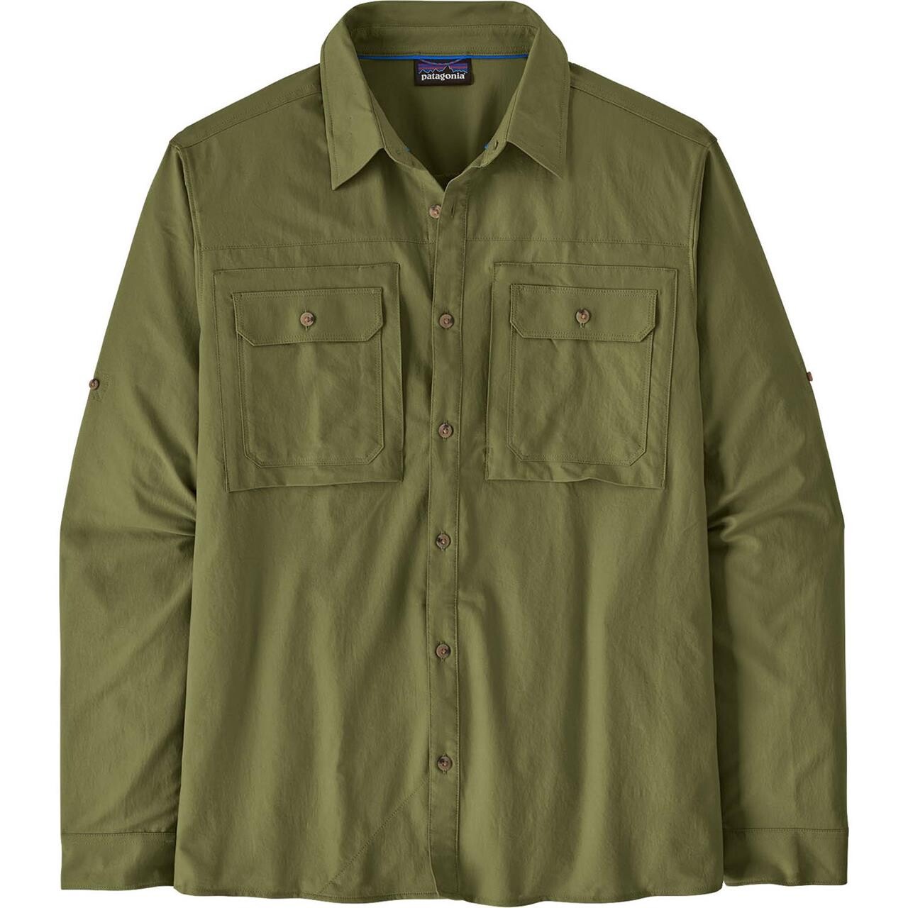 Grøn Patagonia Mens Self Guided Sun Shirt Caper Green - Patagonia Shirt - 198077684589
