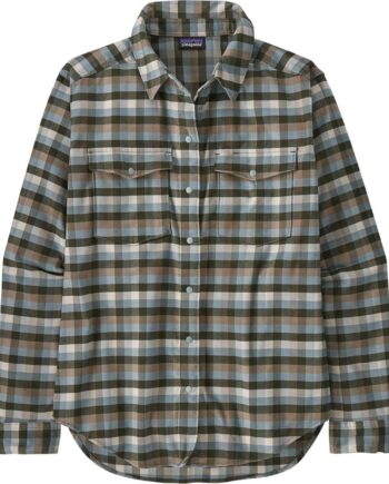 Grøn Patagonia Womens Canyonite Flannel Shirt Camp Out: Pine Needle Green - Patagonia Shirt  - 196924581982