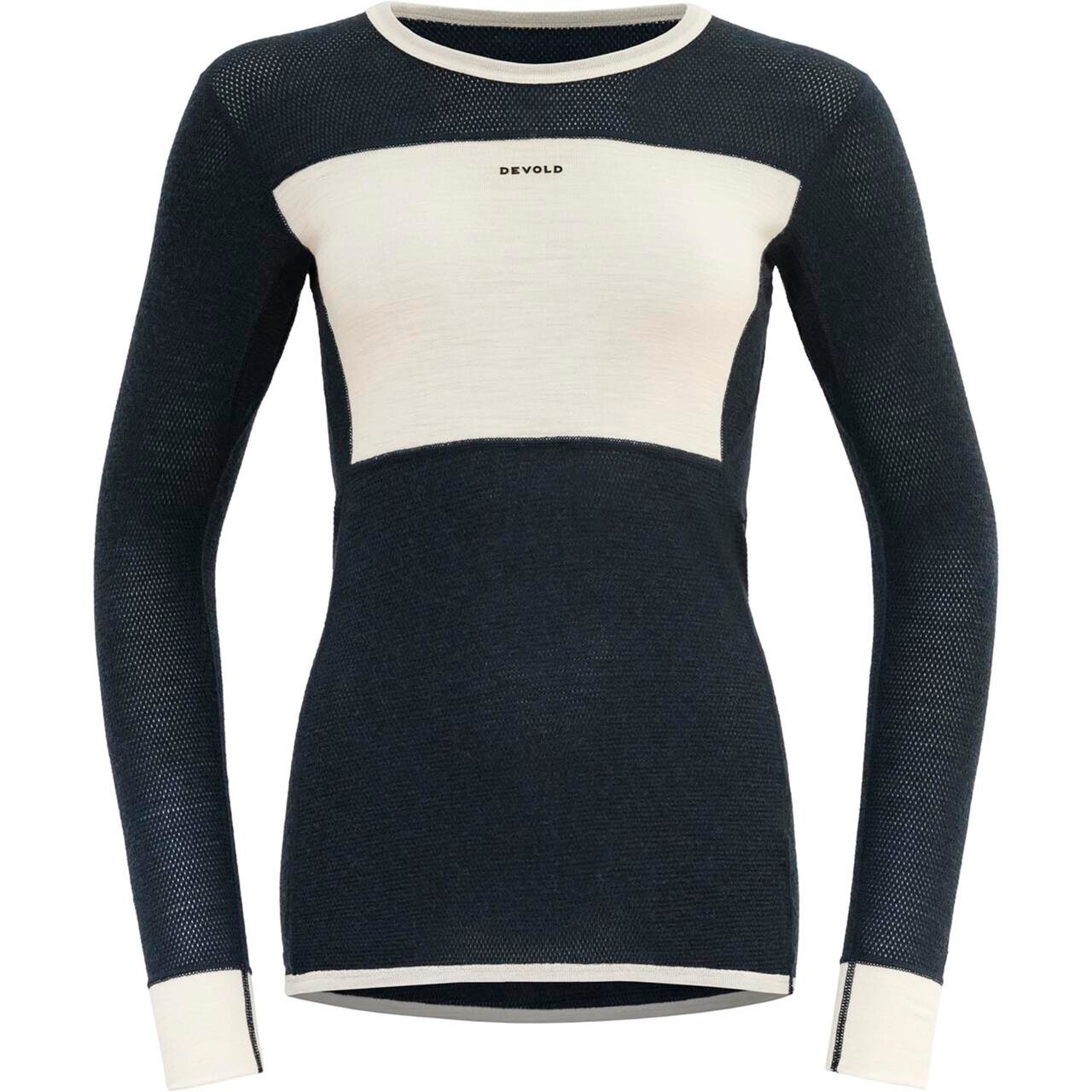 Hvid Devold Womens Wool Mesh 190 Shirt Ink Offwhite - Devold Shirt - 7028567641644
