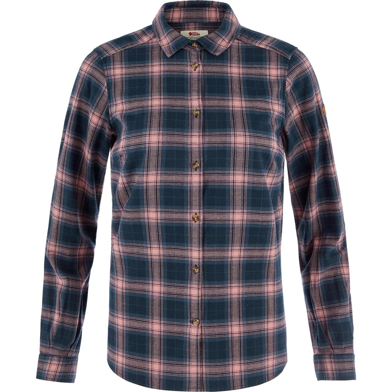 Blå (DARK NAVY- Fjallraven Womens Vik Classic Flannel Shirt Blå Dark Navy Dusty Rose 555 300 Large - Fjällräven Shirt  - 7323451204159