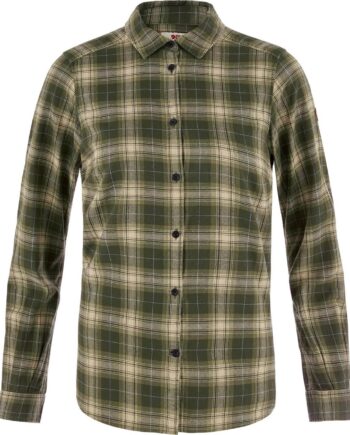 Grøn Fjallraven Womens Vik Classic Flannel Shirt Deep Forest Fossil 662 118 Large - Fjällräven Shirt  - 7323451204166