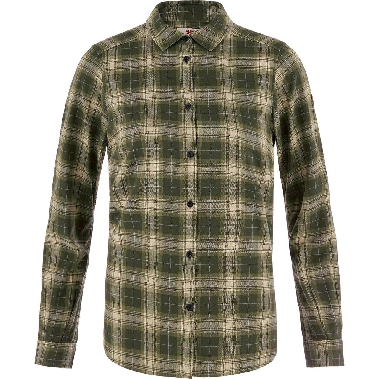 Grøn Fjallraven Womens Vik Classic Flannel Shirt Deep Forest Fossil 662 118 Large - Fjällräven Shirt  - 7323451204166