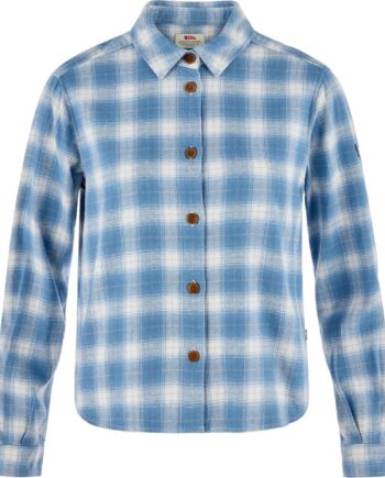 Blå (EGGSHELL-D Fjallraven Womens Vik Boxy Flannel Shirt Blå Eggshell Dawn Blue 111 543 - Fjällräven Shirt  - 7323451204388