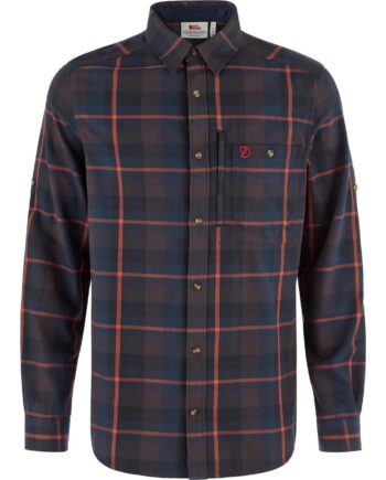 Sort Fjallraven Mens Fjallglim Regular Shirt Brun Black Oak Autumn Leaf 294 215 Large - Fjällräven Shirt  - 7323451200250