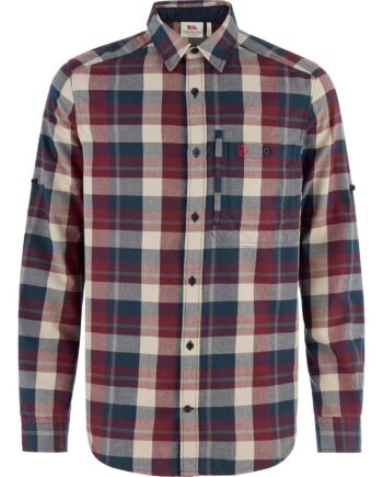 Blå (DARK NAVY- Fjallraven Mens Fjallglim Regular Shirt Blå Dark Navy Maroon 555 352 Large - Fjällräven Shirt  - 7323451200359